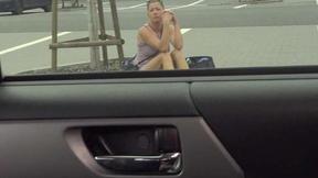 Hot bitch fucks stranger for lift