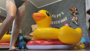 val ball looner fucking inflatable duck