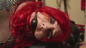 Ziptied, Ballgagged on the Bondage Bed and nowhere to go...