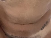 ASMR - Young virgin jerking off in the shower and moaning close to camera