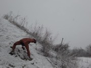 Gay Winter Story - best moments from new video - outfdoor public dildo play and hole stretching