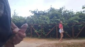 Caught in the Act: Unexpected Public Encounter with a Bold Stranger!