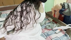 Desi Village Bhabi in White Bikini in Alone Home Call Her Step Brother and Fuck Her Tight Pussy and Try Anal