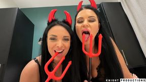 anissa kate and ania kinski semen demon double blowjob
