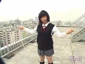 Bouncy Asian big tits exposed on a camera in public