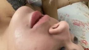 Redhead Princess and Blonde Princess get naked and make out passionately in Ariel and Kyra Sex Cam Full HD CLIP 3