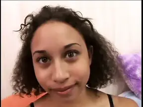 Ebony beauty sucks cock POV style