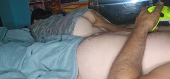 teasing step bro with my wet pussy without penetration until he cums for me