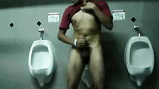 Bigcockflasher Wanking in public restroom 4