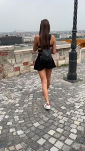 Perfect Body Teen Flashing Before Public Blowjob in Open Elevator - POV Blowjob