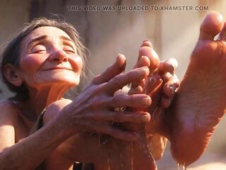 Granny Foot Oil Session - Feeling Intensive Joy & Lust Tongue