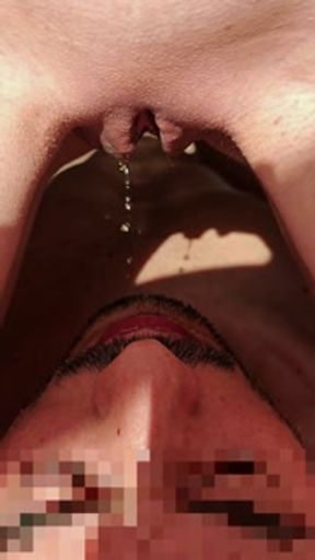 Drink my golden shower straight from my pussy, hot yellow piss straight to your mouth