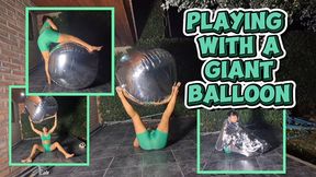 Playing and popping giant silver balloons in HD 1080P