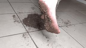 Close Up Dirt Crushing and Sole Scrunching