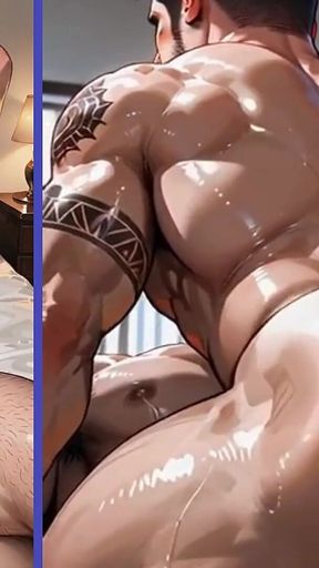 Hot Gay Gangbang with Beautiful Young Men and Their Perfect Butts. Anime Hentai Gay Boy Animation