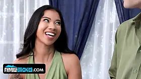 Impatient daughter-in-law Ameena Green does anything to please superior stepdad jack