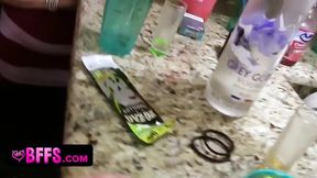 Lascivious ladies with loose morals sucking & fucking during real bachelorette party