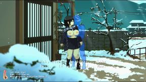 Hentai Game - Massive Tits Babe Rough Sex in Cold Weather