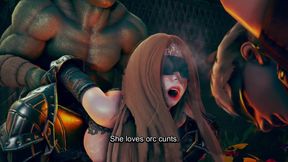 Animated Female Knight loses to Huge Monster Ork - Ep 1