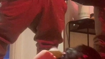Amateur boys pissing in a glass held in my young flatmate's mouth