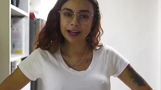 Huge booty and long boobs Hispanic seduces roommate and gets jizzed