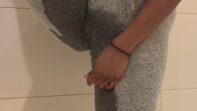 Indian Girl Wets Her Grey Pants