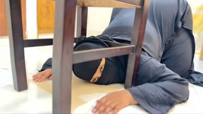 When Middle Eastern Hot Maid cleaning Arab Khalifa&#039;s Room She Was Stuck Under Chair - Big Ass With Wide Pussy Muslim Hijabi