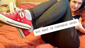 Hot Brat in Converse Sneaker Shoes Torments You