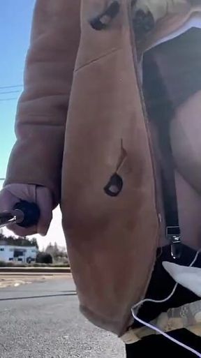 Self-training No. 96: Exhibitionist Walk with Visible Used Sanitary Napkin