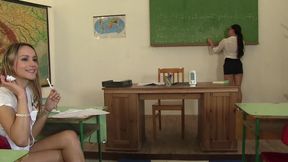 Tiffany Doll,Gina Gerson and Leyla Black in lesbian activities in the classroom