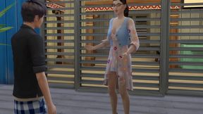 Asian MILF seduces her stepson, who licks her pussy and has sex with her in Spain