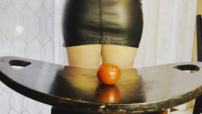 Ass Smash Tomato In Leather Skirt and Panties