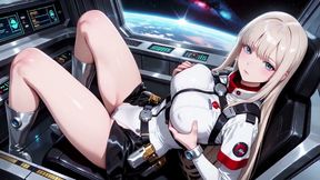 Private Moments Inside the Futuristic Spaceship Where Her White Uniform Is Stretched to Perfection