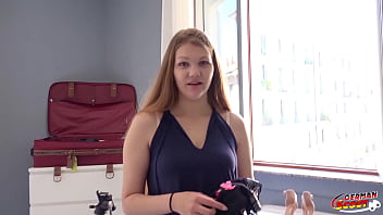 GERMAN SCOUT - Saggy Tits College Teen Amanda Seduce to First Time Anal Sex at Real Street Casting