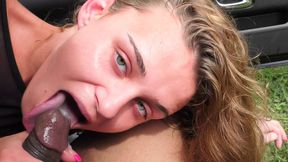 Teen Misty Storm gives blowjob for a ride!