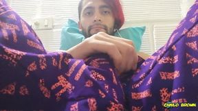big cock jerking off in my sport pants and eating my cum - camilo brown