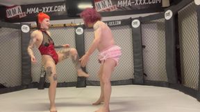 Mommy’s MMA Punishment: Headscissors & Plastic Bag Humiliation for a pathetic Sissy