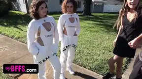 Hot teen BFFs get their pussies licked and fucked on cam