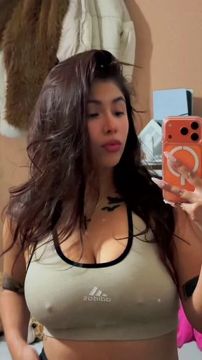 Mild drop of my huge latina titties?