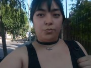 Mira mis pezones duritos 🤤 Flashing caminando x mi barrio 😈💦