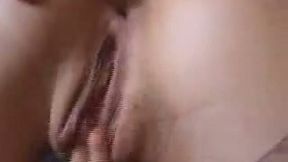 Orgasm craving hussy in crotchless pantyhose is playing with her pussy