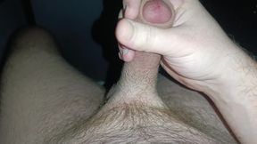 jerking off and cumming at my desk - close up