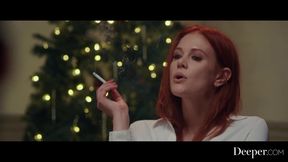 Redhead bitch letting this big black cock boss fuck her hard