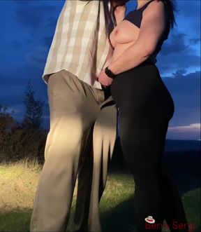 Sunset is a great time for blowjob