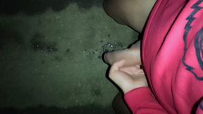 So Horny That I Cum Almost Immediately Just with Semi Hard Cock Backyard