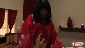 Asian massage turns into happy ending for strong bald American stud