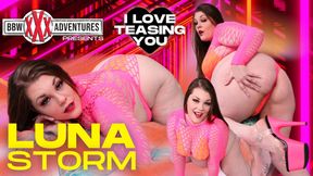 BBW Luna Storm teases you in bed