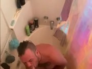 Shower fun - water sports, rimming, deep throat and facials