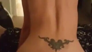 Homemade film of American whore taking cock from ass to mouth