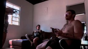 Tattooed gamer gets a wet blowjob and fucked in the ass